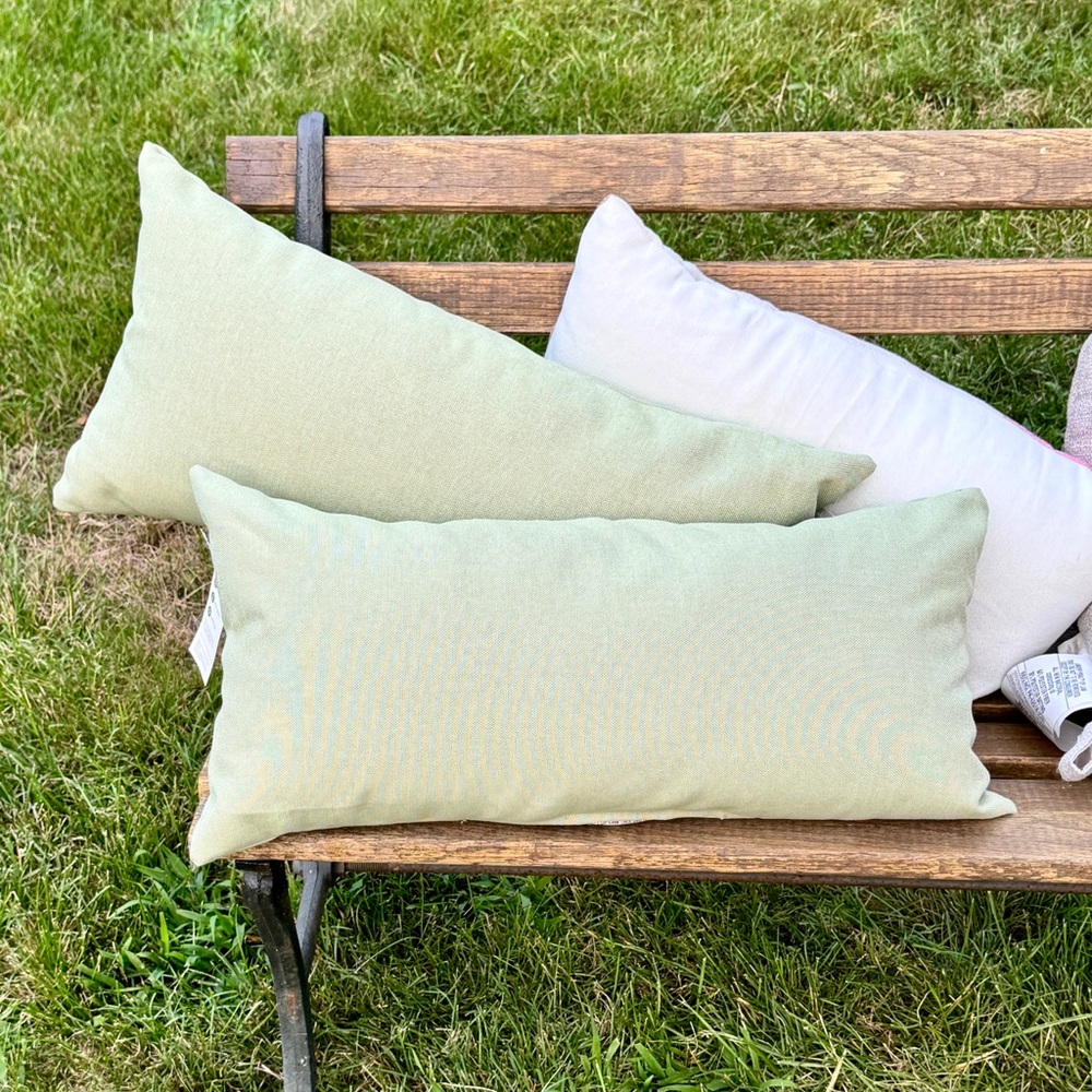 Threshold rectangular outdoor lumbar pillow X 2, NWT